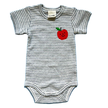 Apple Embroidered Organic Cotton Baby Bodysuit by Estella - Sumiye Co