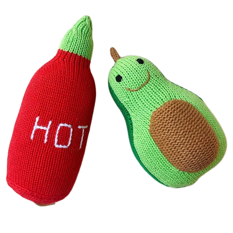 Organic Baby Gift Set | Hot Sauce & Avocado Rattles by Estella - Sumiye Co