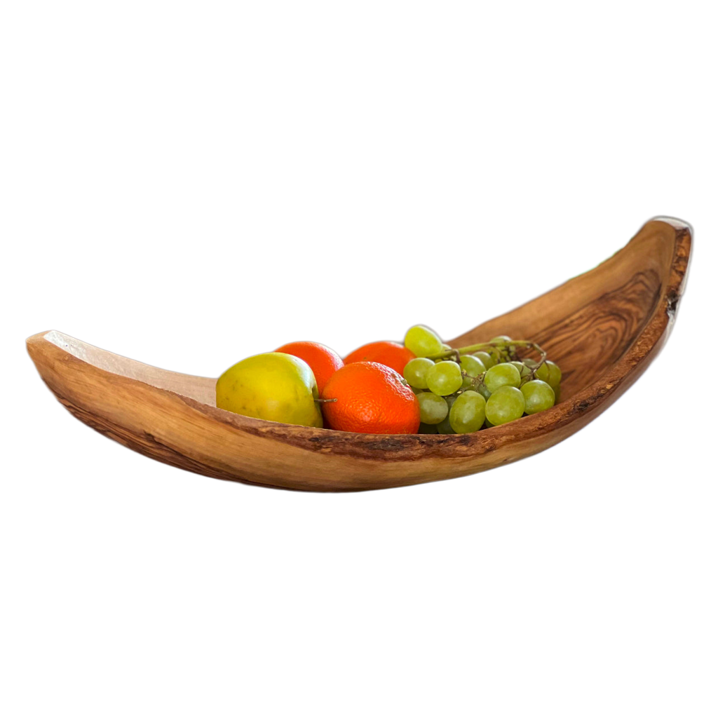 Italian Olivewood Boat Shaped Serving Bowl - Sumiye Co