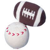 Organic Baby Gift Set - Handmade Newborn Rattles | Football & Baseball by Estella - Sumiye Co