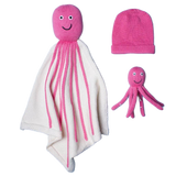 Organic Baby Gift Sets - Newborn Lovey Blanket, Rattle Toy & Hat | Octopus by Estella - Sumiye Co