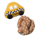 Organic Baby Toys Gift Set - Pretzel & Taxi Rattles by Estella - Sumiye Co