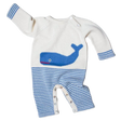 Organic Baby Romper, Long Knit - Whale by Estella - Sumiye Co