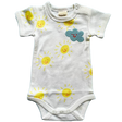 Embroidered & Sunshine Print Baby Bodysuit - Organic Cotton by Estella - Sumiye Co