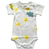 Embroidered & Sunshine Print Baby Bodysuit - Organic Cotton by Estella - Sumiye Co