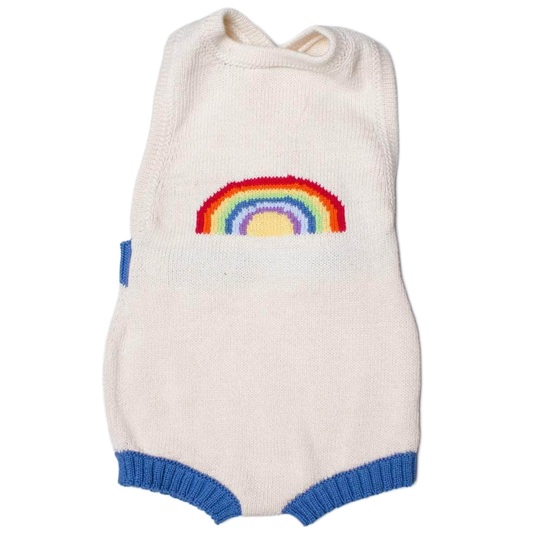 Organic Baby Romper, Sleeveless Knit - Rainbow by Estella