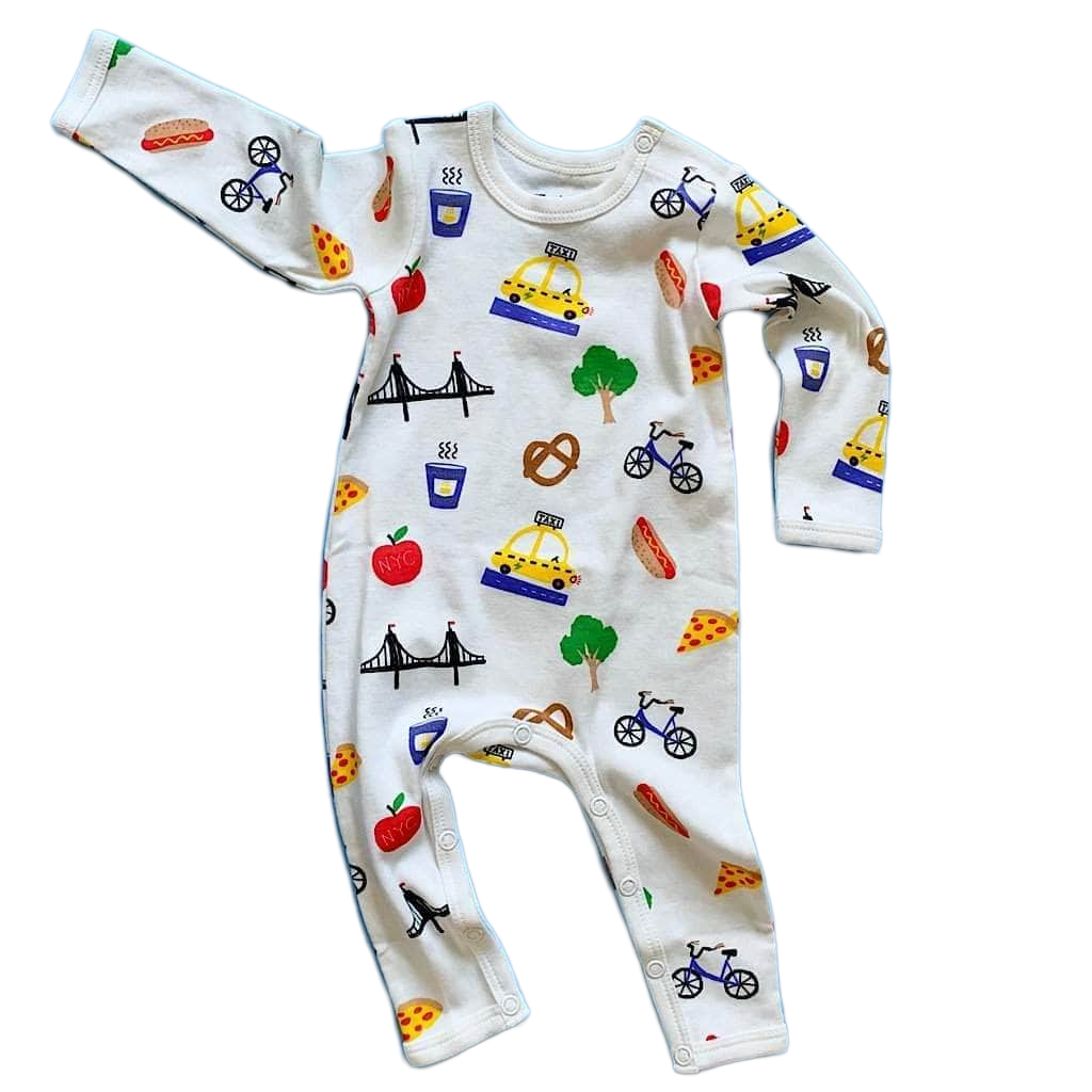 Organic Baby Romper Onesie - New York City All Over Print by Estella - Sumiye Co