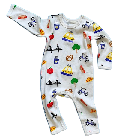 Organic Baby Romper Onesie - New York City All Over Print by Estella - Sumiye Co