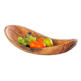 Italian Olivewood Boat Shaped Serving Bowl - Sumiye Co