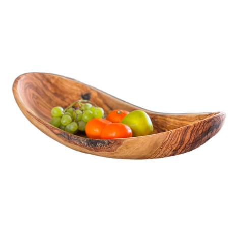 Italian Olivewood Boat Shaped Serving Bowl - Sumiye Co