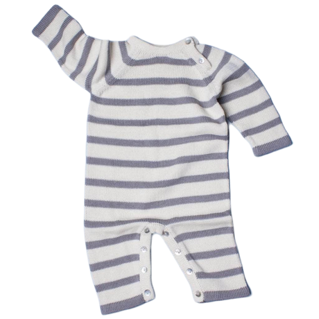 Organic Baby Romper, Long Knit - Stripe by Estella - Sumiye Co