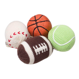 Organic Baby Ball Toy Set | Rattles - Football, Baseball, Basketball & Tennis - Sumiye Co