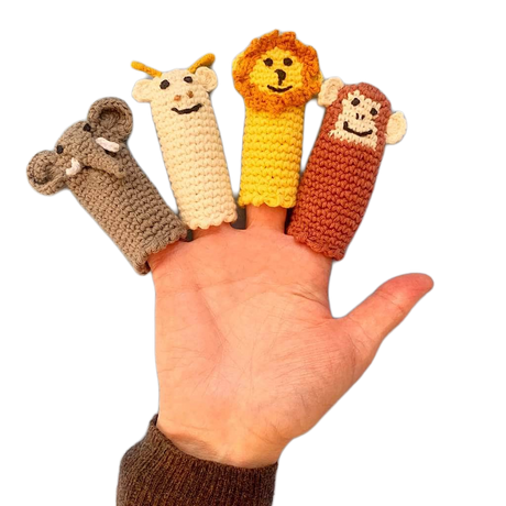 Crocheted Animal Finger Puppets by Estella - Sumiye Co