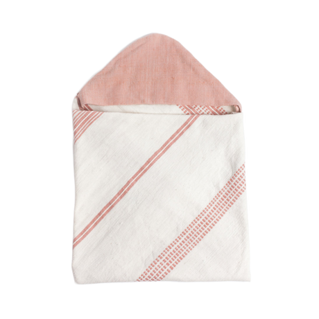 Baby Hooded Towel 31.5" x 31.5" | Blush Hand-Spun Cotton - Sumiye Co