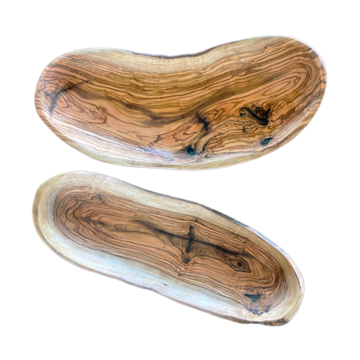 Italian Olivewood Boat Shaped Serving Bowl - Sumiye Co