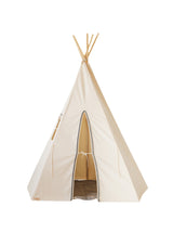 Teepee Tent “Grey Pompoms” with Pompoms - Sumiye Co