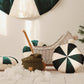 Round Patchwork Pillow “Green Circus” | Kids Room & Nursery Decor