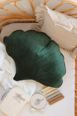 Ginkgo Leaf Pillow Velvet “Green” | Kids Room & Nursery Decor - Sumiye Co