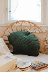 Ginkgo Leaf Pillow Velvet “Green” | Kids Room & Nursery Decor - Sumiye Co