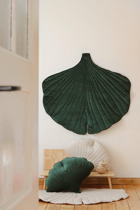 Velvet  “Green” Ginkgo Leaf Mat by Moi Mili - Sumiye Co