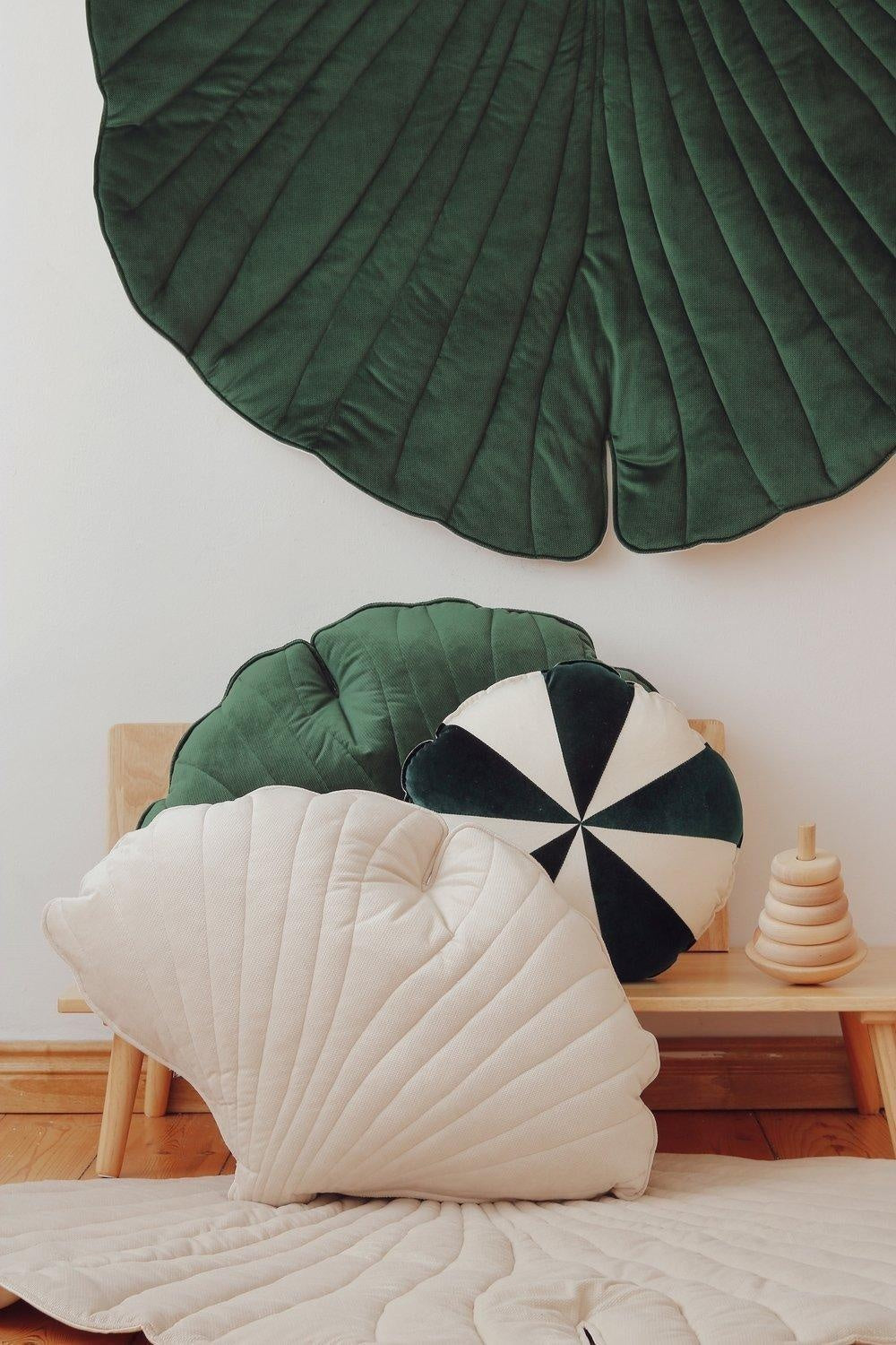 Velvet  “Green” Ginkgo Leaf Mat by Moi Mili - Sumiye Co