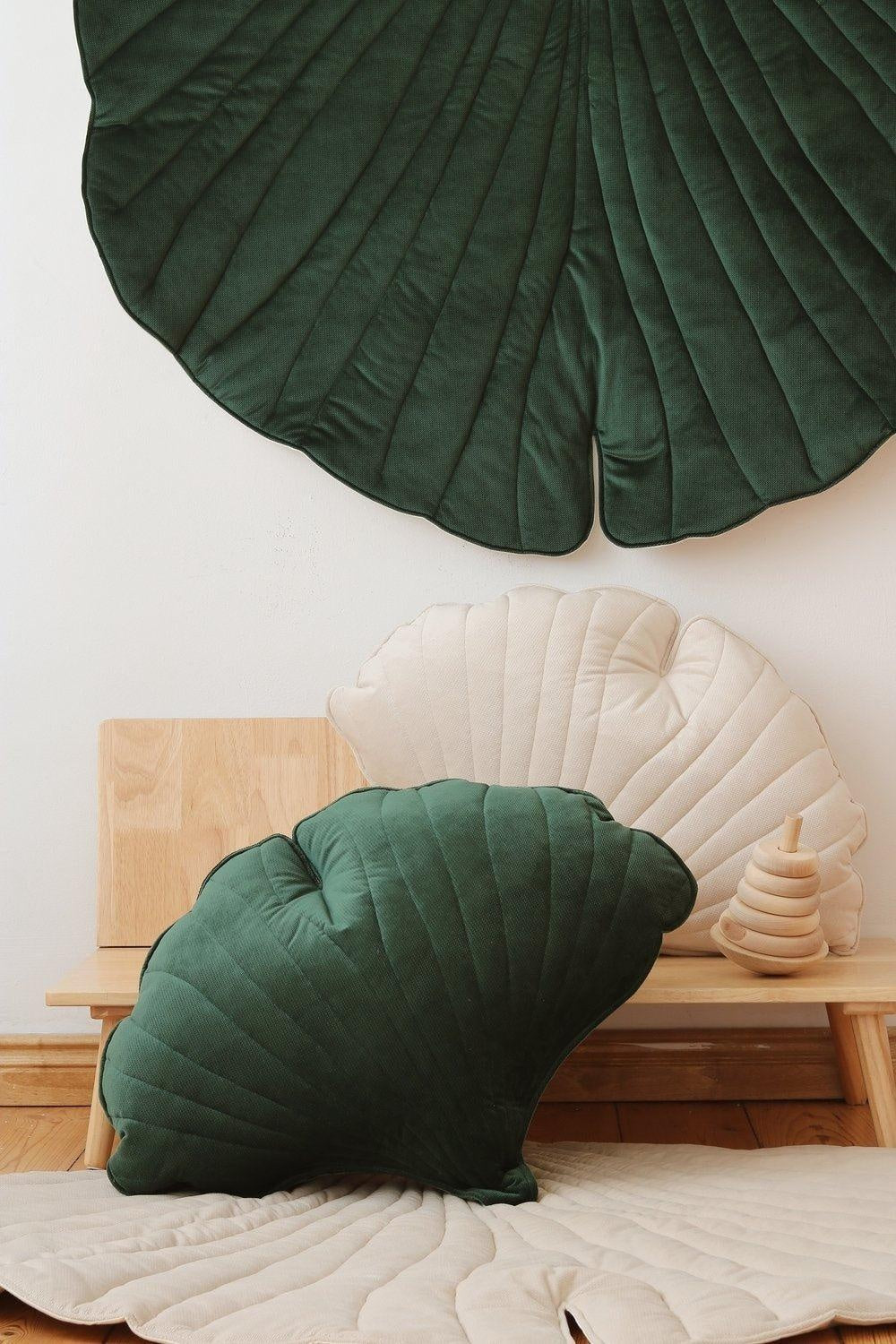 Velvet  “Green” Ginkgo Leaf Mat by Moi Mili - Sumiye Co