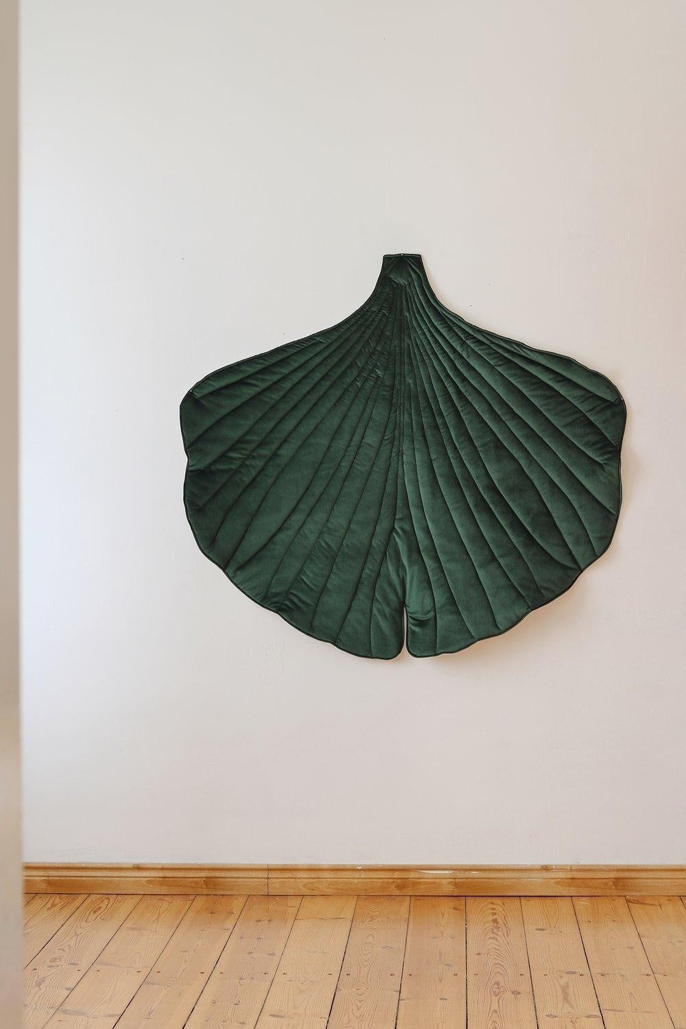 Velvet  “Green” Ginkgo Leaf Mat by Moi Mili - Sumiye Co