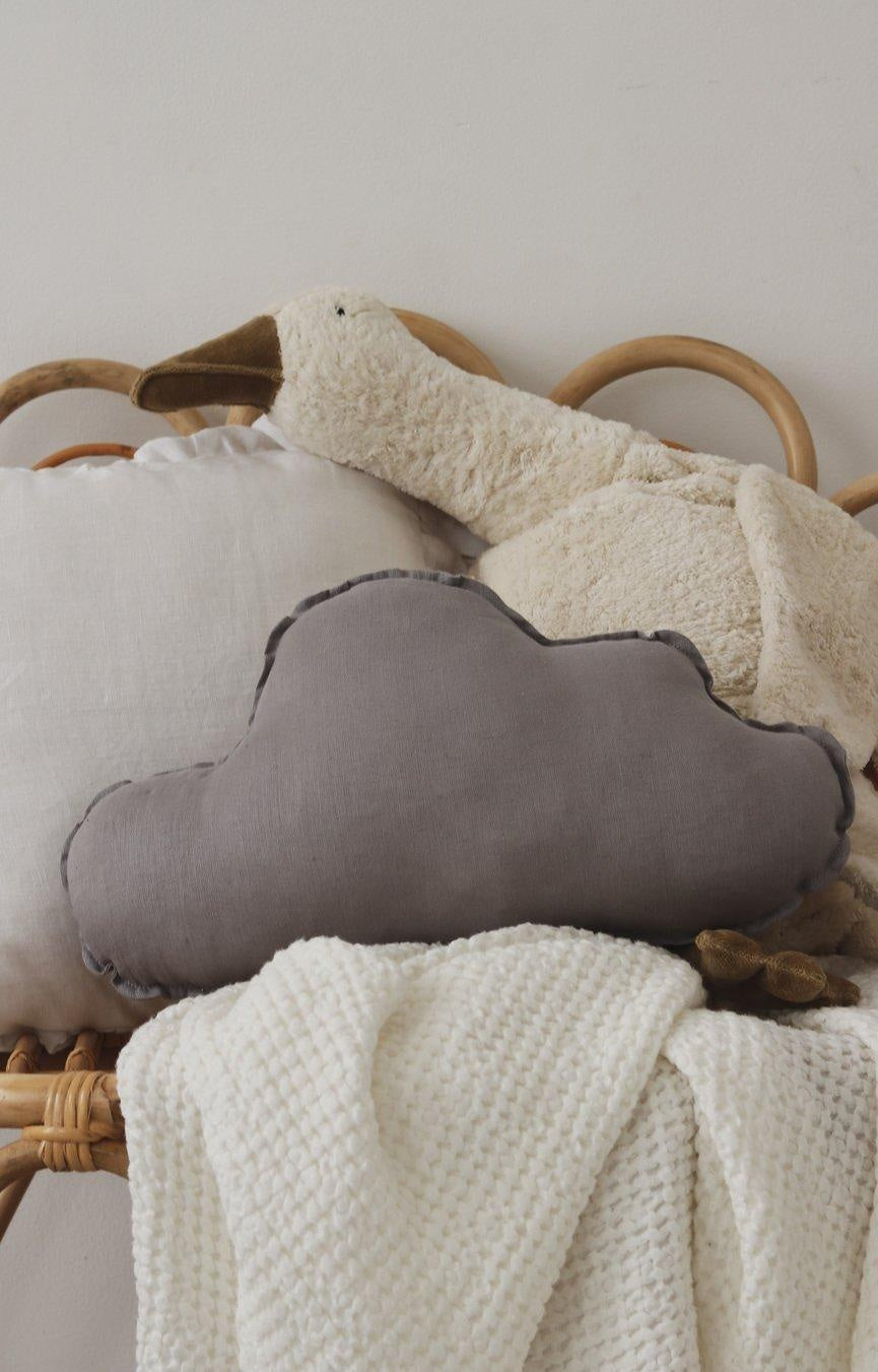 Cloud Pillow Linen “Grey” Cloud Pillow | Kids Room & Nursery Decor - Sumiye Co