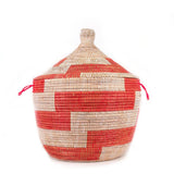 Low Storage Basket 24" x 14" - Red Stripe