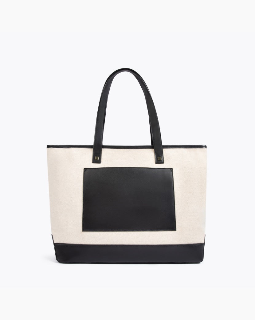 The Tote - Black Canvas | Designer Lunch Bags & Totes