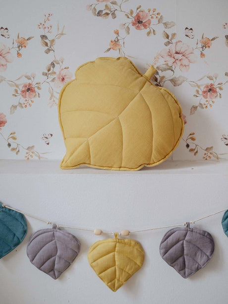 Leaf Pillow Linen “Honey” | Kids Room & Nursery Decor - Sumiye Co