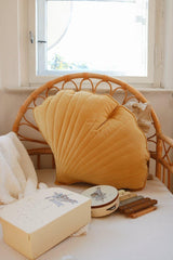 Ginkgo Leaf Pillow Velvet “Honey” | Kids Room & Nursery Decor - Sumiye Co