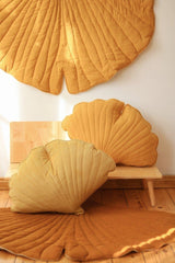 Ginkgo Leaf Pillow Velvet “Honey” | Kids Room & Nursery Decor - Sumiye Co