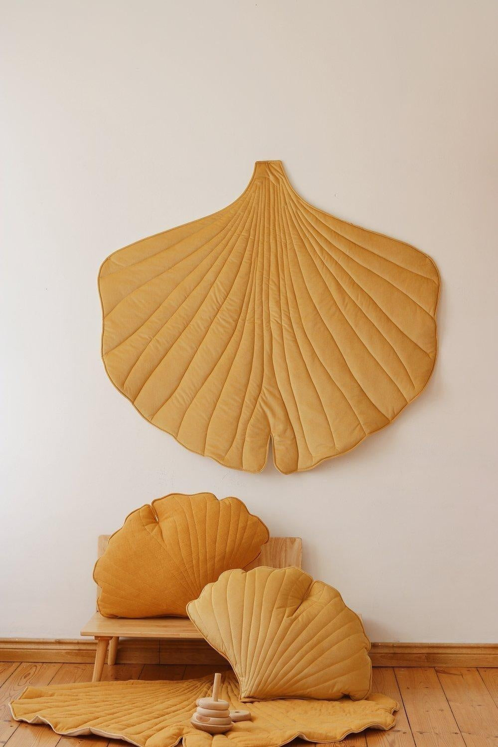 Velvet  “Honey” Ginkgo Leaf Mat by Moi Mili - Sumiye Co