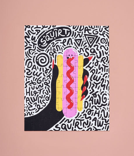 Rompecabezas de 100 piezas de Hot Dog Monster | Artista Lindsey Wright x Ordinary Habit