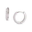 10mm Diamond & 14k White Gold Huggies - Sumiye Co