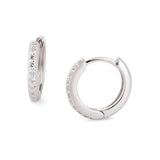 12.5mm Diamond And 14k White Gold Huggies - Sumiye Co