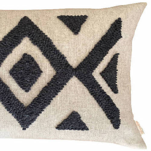 Punch Needle Ndebele Throw Pillow Cover - Pattern 2 - Sumiye Co