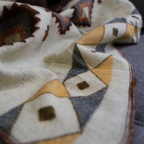 Alpaca Wool Reversible Throw Blanket - Mojave 45" x 39" - Sumiye Co