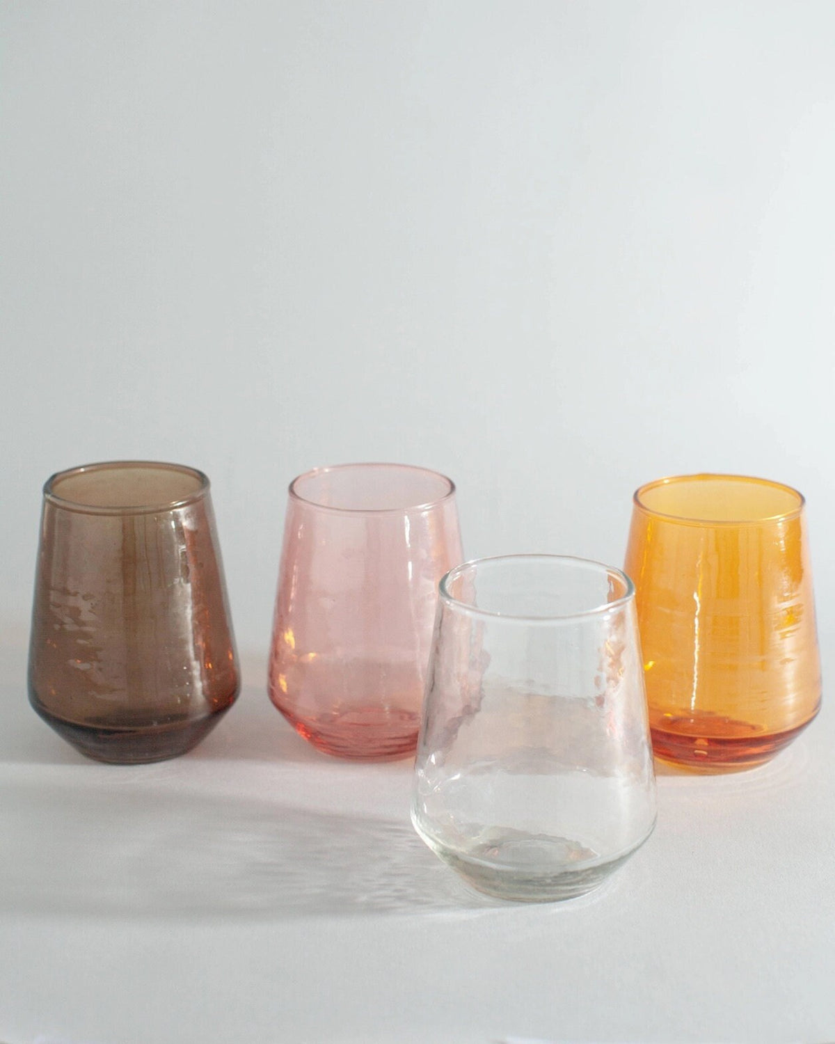 Glass Water Tumbler - Blush - Set of 4