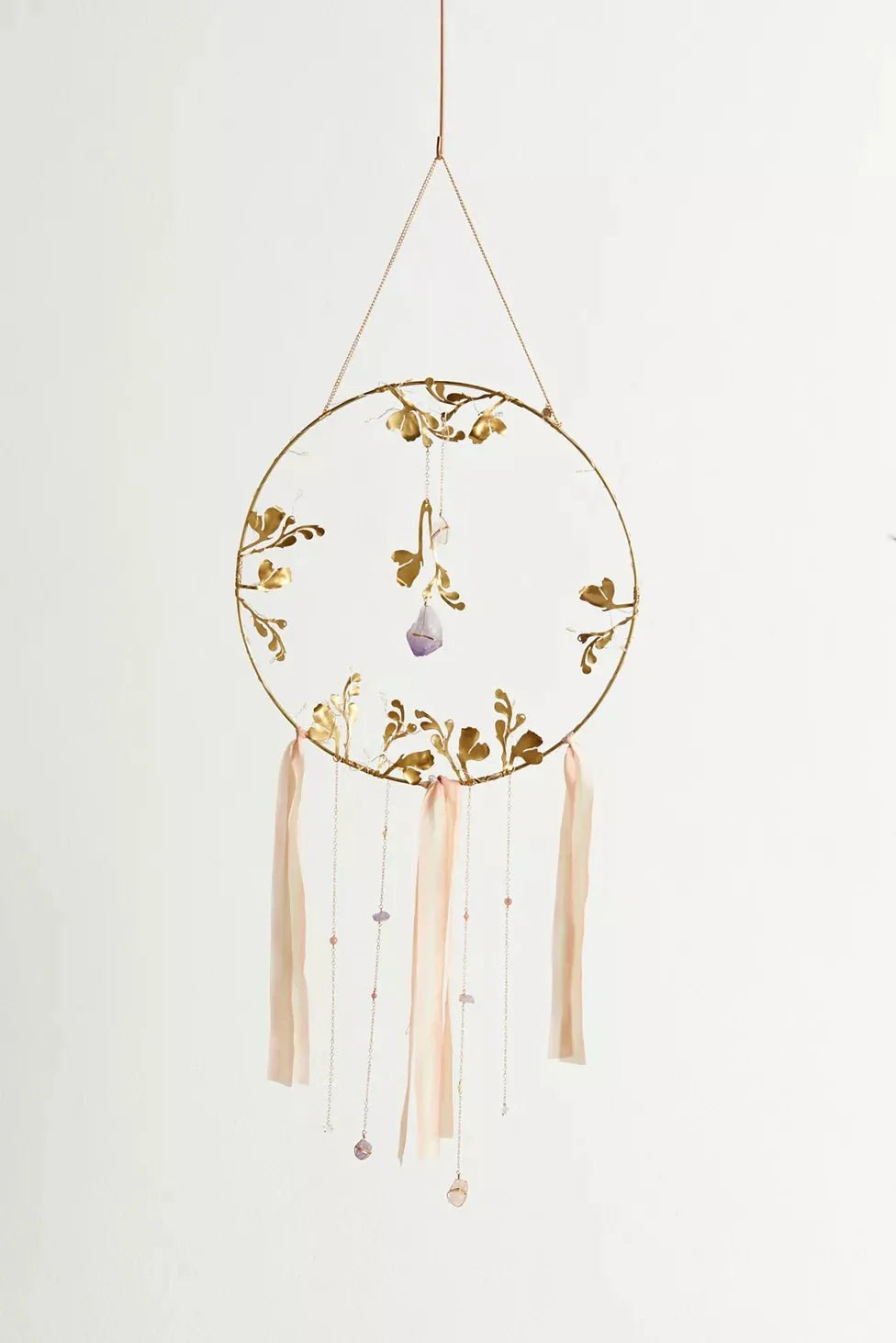 Illuminated Floral Healing Crystal Dreamcatcher