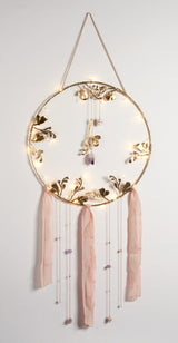 Illuminated Floral Healing Crystal Dreamcatcher