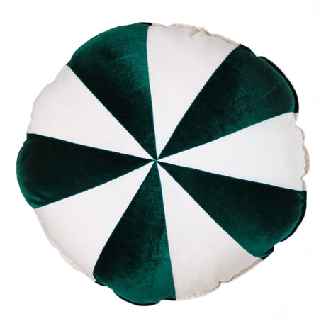 Round Patchwork Pillow “Green Circus” | Kids Room & Nursery Decor - Sumiye Co