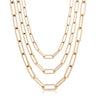 6.5mm Triple Large Elongated Link Chain Necklace - Sumiye Co