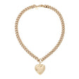 Curb Chain & Heart Pendant Necklace - Sumiye Co