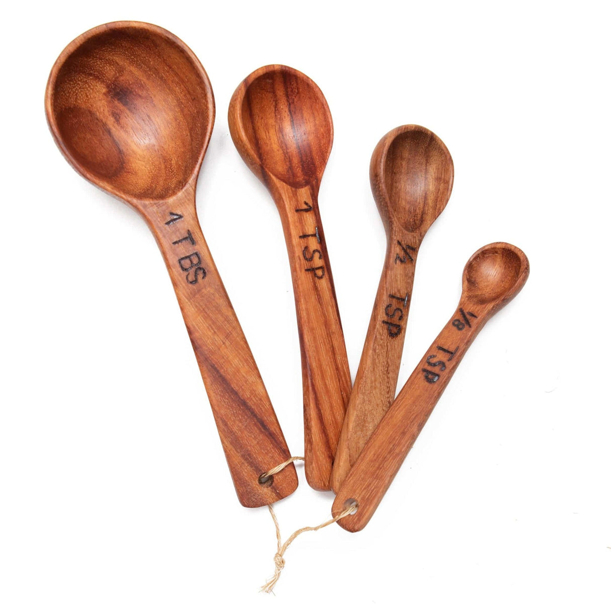 Hand Carved Wood Measuring Spoon Set - Sumiye Co