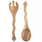 Hand Carved Wood Salad Serving Set - Sumiye Co