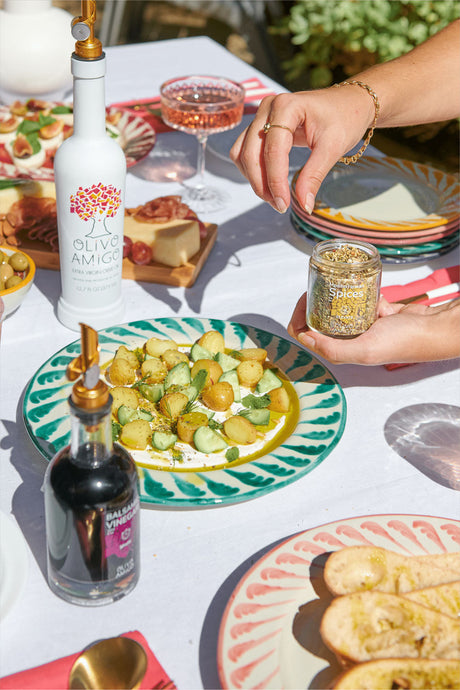Olive Oil, Balsamic Vinegar, Mediterranean Spice Blend | Joy Celebration Gift Set by OLIVO AMIGO