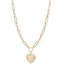 Large Multi Link Chain & Heart Pendant Necklace - Sumiye Co