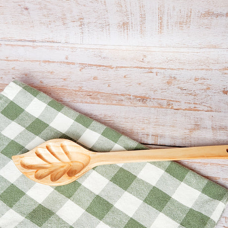 Hand Carved Wood Leaf Spoon - Sumiye Co